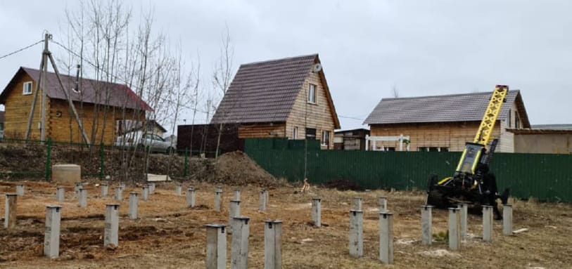 Фундамент на забивных ЖБ сваях