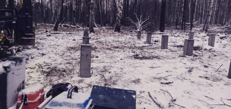 Фундамент на забивных ЖБ сваях