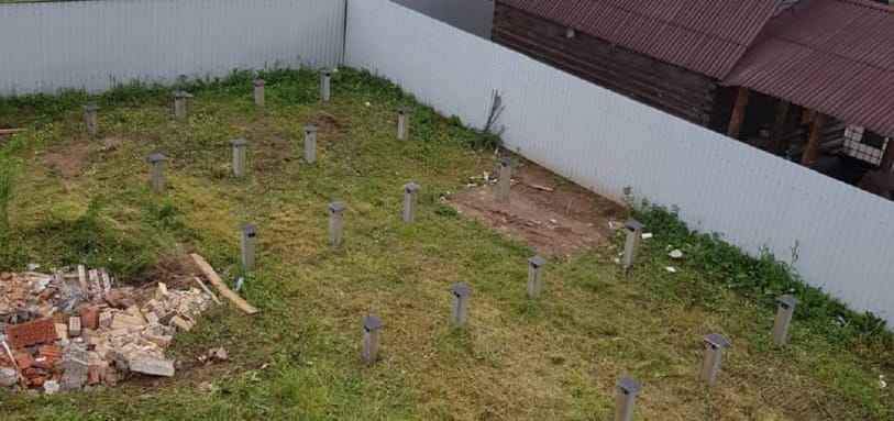 Фундамент на забивных ЖБ сваях